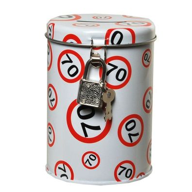 Spardose Jahreszahl mit Schloss zum 70. Geburtstag