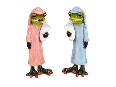 formano 2er Set Frosch Figuren lustige Schlafmuetze - 17 cm