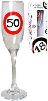 Sektglas mit Aufschrift 50 zum 50. Geburtstag â?¬Â¦