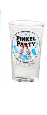 Geburt Junge Schnapsglas Pinkel-Party blau