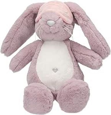 Princess Mimi - Kuscheltier Hase in Lila, mit Schlafmaske, langen Ohren und Glitzer,