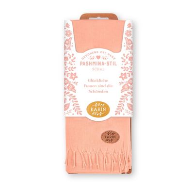 Tuch Schal Damen personalisiert m. Namen oder Monogramm in Pastelltoenen 70x200cm/ K
