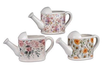 1 von 3 Stueck Fruehlingsdeko Pflanzkanne Pflanztopf 36 cm mit Blumendekor