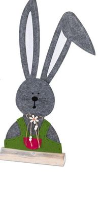 Filz-Hase 62cm auf Holzsockel