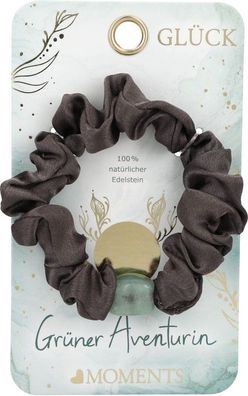 Depesche Moments Premium Scrunchie mit Aventurin Herz, gruen, Natuerlicher Edelstein,
