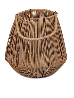 Dekorativer Leuchter Windlicht Motiv Wili Kegel 15cm bast/braun