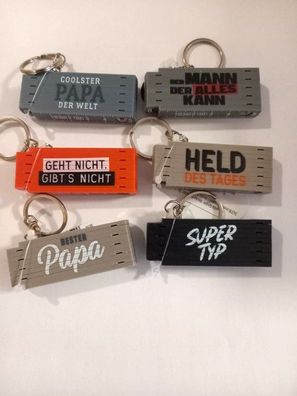 Mini Zollstock Schluesselanhaenger Set, 6 Stueck