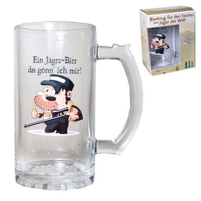 1 Stueck Bierglas Bierkrug im Geschenkkarton zum Hobby Jagen- Geschenke fuer Jaeger 1