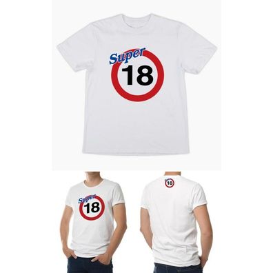 Lustiges T-Shirt 18 , Einheitsgroesse, Baumwolle- zum 18. Geburtstag