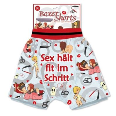 Lustige Boxer-Shorts "Fit im Schritt", Einheitsgroesse, Scherz Geschenke fuer Herren