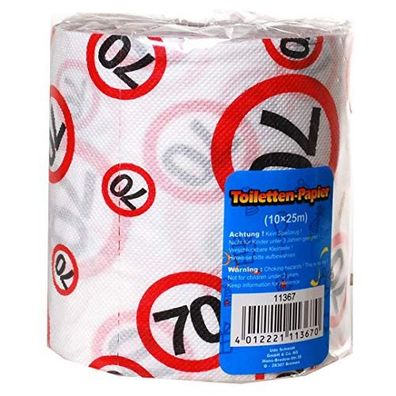 1 Rolle Toilettenpapier 70 Jahre Geschenk fuer den Geburtstag Laenge 25m Klopapier
