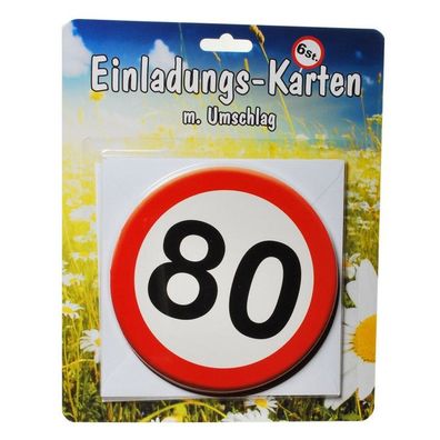 1 Set Einladungskarten mit Umschlag zum 80. Geburtstag