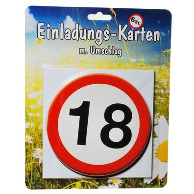 1 Set Einladungskarten zum 18. Geburtstag mit Umschlag