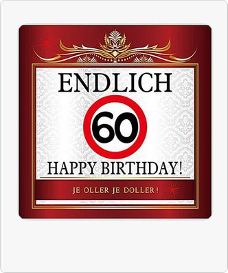 Aufkleber mit Text Endlich 60