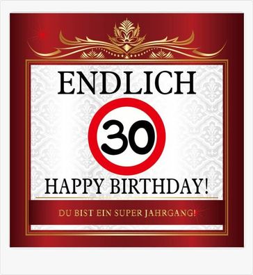Aufkleber mit Text Endlich 30