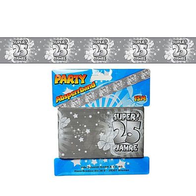 Absperrband 25 silber zur Silberhochzeit