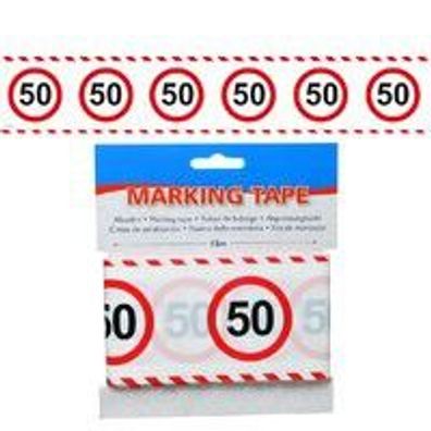 Absperrband zum 50. Geburtstag