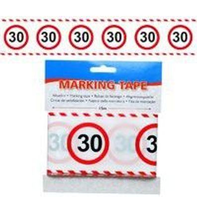 Absperrband zum 30. Geburtstag