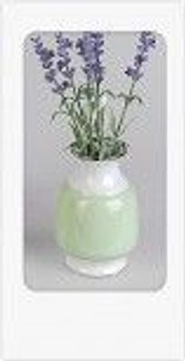 Vase 8x13cm weiss - gruen aus Keramik