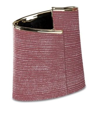 Deko-Gefaess Vase berryrot-gold 14x19cm Keramik matt goldener Rand