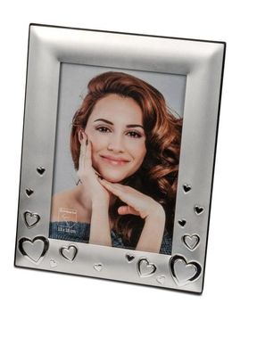 Formano Bilderrahmen Silber Herz, Moderner Fotorahmen fuer 13x18 cm, Aluminium Matt-G