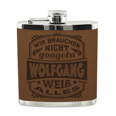 Echter Kerl Flachmann Wolfgang Schnaps-Flasche, Tolle Geschenk-Idee