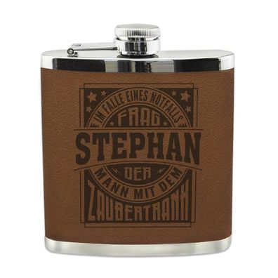 Echter Kerl Flachmann Stephan Schnaps-Flasche, Tolle Geschenk-Idee