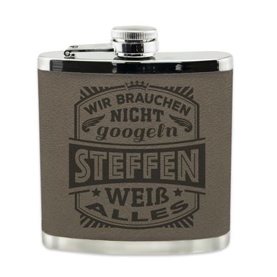 Echter Kerl Flachmann Steffen Schnaps-Flasche, Tolle Geschenk-Idee