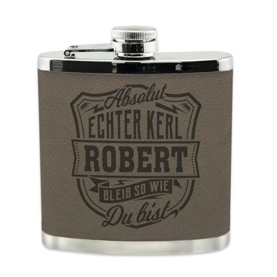 Echter Kerl Flachmann Robert Schnaps-Flasche, Tolle Geschenk-Idee