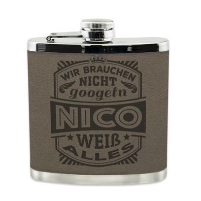 Echter Kerl Flachmann Nico Schnaps-Flasche, Tolle Geschenk-Idee