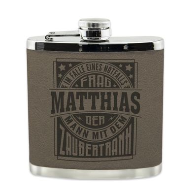 Echter Kerl Flachmann Matthias Schnaps-Flasche, Tolle Geschenk-Idee
