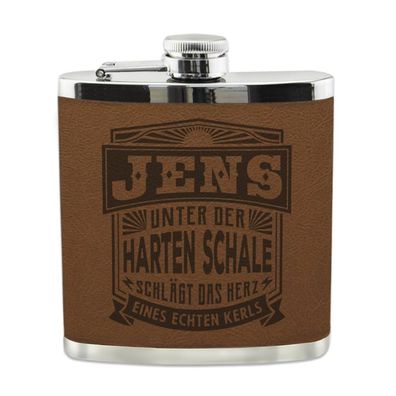 Echter Kerl Flachmann Jens Schnaps-Flasche, Tolle Geschenk-Idee