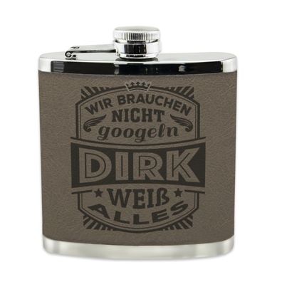 Echter Kerl Flachmann Dirk Schnaps-Flasche, Tolle Geschenk-Idee