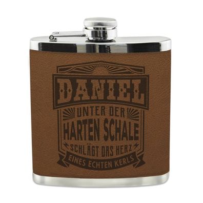 Echter Kerl Flachmann Daniel Schnaps-Flasche, Tolle Geschenk-Idee