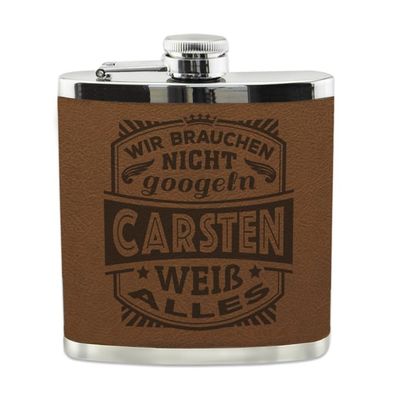 Echter Kerl Flachmann Carsten Schnaps-Flasche, Tolle Geschenk-Idee