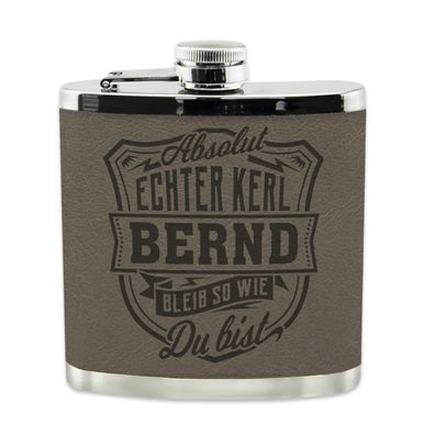 Echter Kerl Flachmann Bernd Schnaps-Flasche, Tolle Geschenk-Idee
