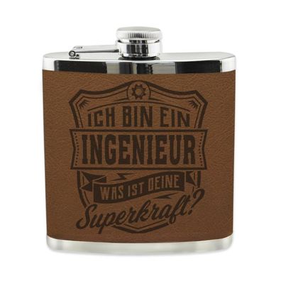 Echter Kerl Flachmann Ingenieur Schnaps-Flasche, Tolle Geschenk-Idee