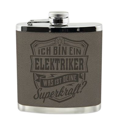 Echter Kerl Flachmann Elektriker Schnaps-Flasche, Tolle Geschenk-Idee
