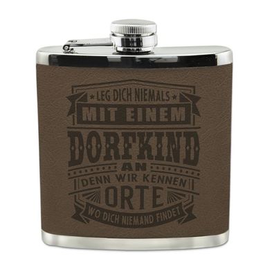 Echter Kerl Flachmann Dorfkind Schnaps-Flasche, Tolle Geschenk-Idee