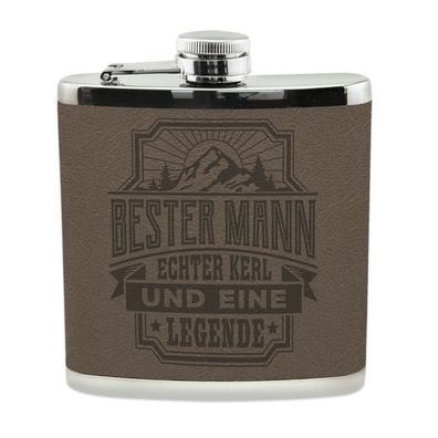 Echter Kerl Flachmann Bester Mann Schnaps-Flasche, Tolle Geschenk-Idee