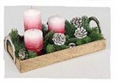 Tablett eckig 18x36cm aus Holz 1 Tablett Versand ohne Deko