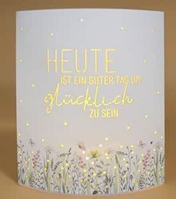 la vida LED-Laterne Poesielicht gluecklich Sein zum Stehen oder Haengen mit Timer 16x