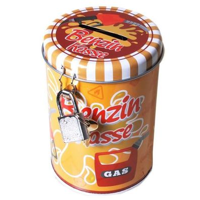 Spardose Motiv Spendenkasse Benzin-Kasse aus Metall