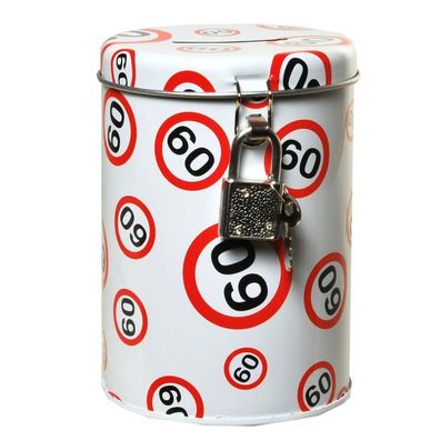 Spardose Jahreszahl mit Schloss zum 60. Geburtstag