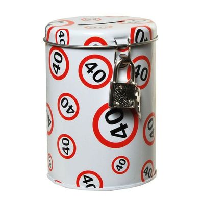 Spardose Jahreszahl mit Schloss zum 40. Geburtstag