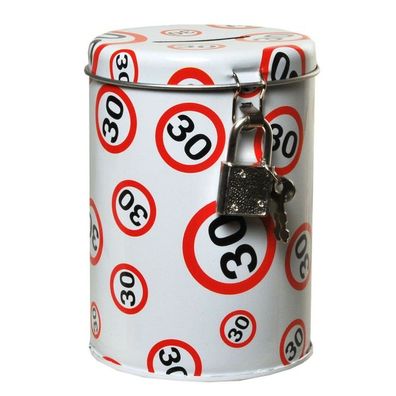 Spardose Jahreszahl mit Schloss zum 30. Geburtstag