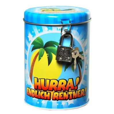 Spardose Endlich Rentner aus Metall