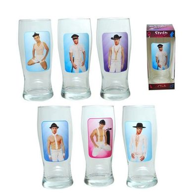 Bierglas Strip-Mann sortiert 1 von 6 Motiven