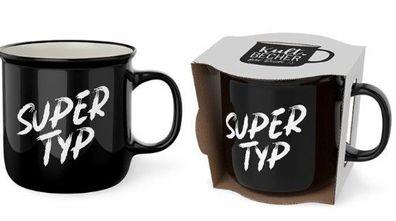 Tasse Becher Keramik schwarz, 250 ml, Tasse mit Spruch, 1 Stueck - Supertyp