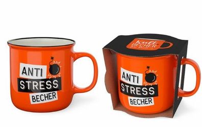 Tasse Becher Keramik Orange, 250 ml, Tasse mit Spruch, 1 Stueck - Antistress